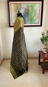 PANKHURI- TIMELESS ELEGANCE, KHANDUA SILK SAREE WITH VERTICAL CHEVRON IKKAT MOTIFS