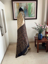 MITRA — CREAM KHANDUA WITH BLACK BANDHA CONTRAST