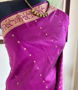 SUHAILA — PURPLE BANARASI WITH AN AANCHAL OF FLORAL ABUNDANCE