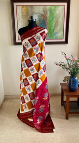 KEERTHIKA - FLORAL POCHAMPALLY IN RICH EARTHY TONES
