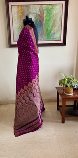 SUHAILA — PURPLE BANARASI WITH AN AANCHAL OF FLORAL ABUNDANCE
