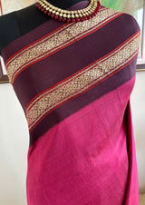 MAANVIKA – RASPBERRY PINK KORVAI KANJIVARAM WITH DIAMOND WEAVES