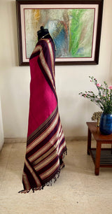 MAANVIKA – RASPBERRY PINK KORVAI KANJIVARAM WITH DIAMOND WEAVES