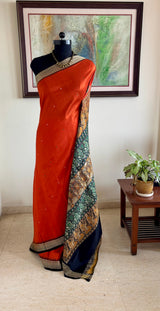 SANGITA — A STRIKING PATLI BOMKAI IN ORANGE AND BLACK