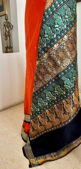 SANGITA — A STRIKING PATLI BOMKAI IN ORANGE AND BLACK