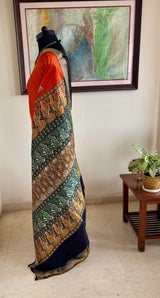 SANGITA — A STRIKING PATLI BOMKAI IN ORANGE AND BLACK