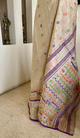 ANGSHU — COLOURFUL JAMDANI MOTIFS ON TEXTURED TUSSAR