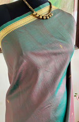 MADHINI - LIGHTWEIGHT SHOT GREEN KANJIVARAM SILK