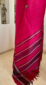 NILASHREE — PINK MAROON KANJIVARAM WITH WOVEN CONTRASTS