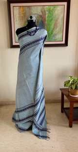 ANBARASI — PASTEL BLUE KANJIVARAM SILK WITH TONAL RUDRAKSHA DETAIL
