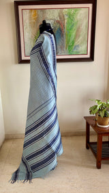 ANBARASI — PASTEL BLUE KANJIVARAM SILK WITH TONAL RUDRAKSHA DETAIL