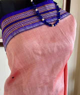 ARHA — PEACHISH PINK KHANDUA WITH VIBRANT TRADITIONAL MOTIFS