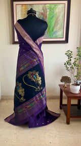 NISARGA- RARE COTTON NATHNI PAITHANI WITH STRIKING AANCHAL