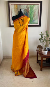 MAYURIYA – GOLDEN YELLOW KANJIVARAM WITH PEACOCK BORDER