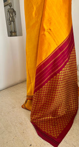 MAYURIYA – GOLDEN YELLOW KANJIVARAM WITH PEACOCK BORDER