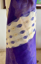 SANALNI – CREAM JAMDANI WITH REGAL PURPLE ACCENTS