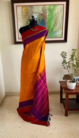 NIVIKA – GOLDEN YELLOW KANJIVARAM WITH JEWEL-TONED CONTRAST