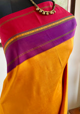 NIVIKA – GOLDEN YELLOW KANJIVARAM WITH JEWEL-TONED CONTRAST