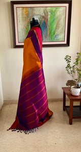 NIVIKA – GOLDEN YELLOW KANJIVARAM WITH JEWEL-TONED CONTRAST