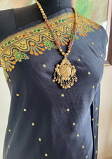 TULSIKA – BLACK BANARASI SAREE WITH ZARI BOOTIS