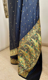 TULSIKA – BLACK BANARASI SAREE WITH ZARI BOOTIS