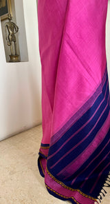 HRIDHYA – PINK KORVAI KANJIVARAM WITH NAVY CONTRASTS
