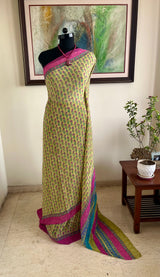 MYSHA- SOOTHING MEHENDI GREEN PURE GEORGETTE WITH FLORALS