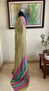MYSHA- SOOTHING MEHENDI GREEN PURE GEORGETTE WITH FLORALS