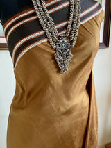 ANANGHA - BROWN KANJIVARAM WITH BLACK AND WHITE ELEGANCE