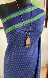 PALASHINI - NAVY KATTAM KANJIVARAM IN VIBRANT CHECKS