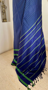 PALASHINI - NAVY KATTAM KANJIVARAM IN VIBRANT CHECKS