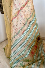 NIRMAYI- LIGHT TUSSAR JAMDANI SAREE WITH ZARI BORDER