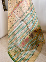 NIRMAYI- LIGHT TUSSAR JAMDANI SAREE WITH ZARI BORDER