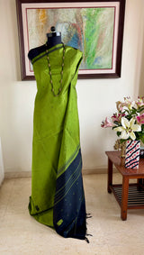 RAKSHITA — GREEN KANJIVARAM SILK WITH FISH AND PEACOCK MOTIFS