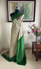 SHARODHINI- PUTAPAKKA SAREE WITH CHEVRON BODY DIAMOND AANCHAL