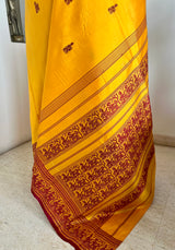 SRABANTI – CLASSIC YELLOW RED BALUCHARI WITH MYTHOLOGICAL MOTIFS