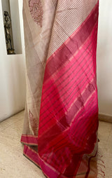 YASHI – NEVER WORN FAB INDIA CHANDERI SILK IN BEIGE GOLD