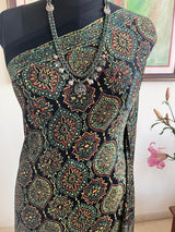 MIRIN – AJRAKH MODAL SILK IN BLUE, GREEN AND MAROON