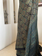 MIRIN – AJRAKH MODAL SILK IN BLUE, GREEN AND MAROON