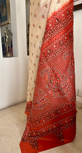 MISHMITA – CREAM PATLI KANTHA WITH ARTISTIC EMBROIDERY
