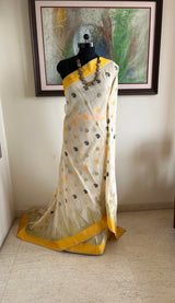 SREEYA – CREAM CHANDERI SILK COTTON WITH TEMPLE MOTIFS