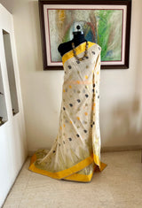 SREEYA – CREAM CHANDERI SILK COTTON WITH TEMPLE MOTIFS