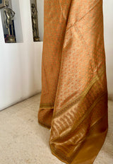 LAIBA – PEACH BROWN TANCHOI WITH PAISLEY MOTIFS