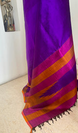 ESHITA – PURPLE KANJIVARAM WITH TEMPLE MOTIF BORDERS