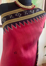 BIDUSMITA – MAROON KHANDUA WITH PASAPALI AND BANDHA
