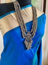 SAMAA - SHOT BLUE GREEN BANARASI WITH INTRICATE ZARI DETAILS