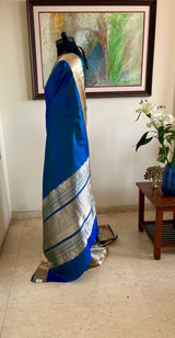 SAMAA - SHOT BLUE GREEN BANARASI WITH INTRICATE ZARI DETAILS
