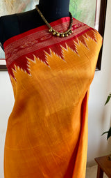 ANUSHRUTI – BURNT ORANGE KHANDUA WITH BANDHA MOTIFS