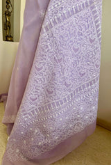 AVADHIKA – PASTEL MAUVE COTTON CHIKANKARI