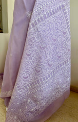 AVADHIKA – PASTEL MAUVE COTTON CHIKANKARI